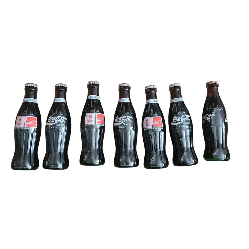 Coca Cola Barcelona 92 Olympic Games Bottles 8 Oz Lot Of 7 Full Unopened